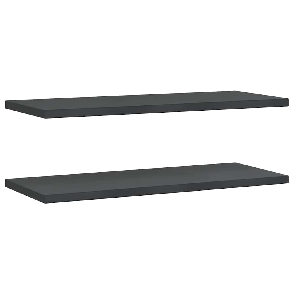 Wandschappen 2 st 100x40 cm roestvrijstaal zwart – afbeelding 2