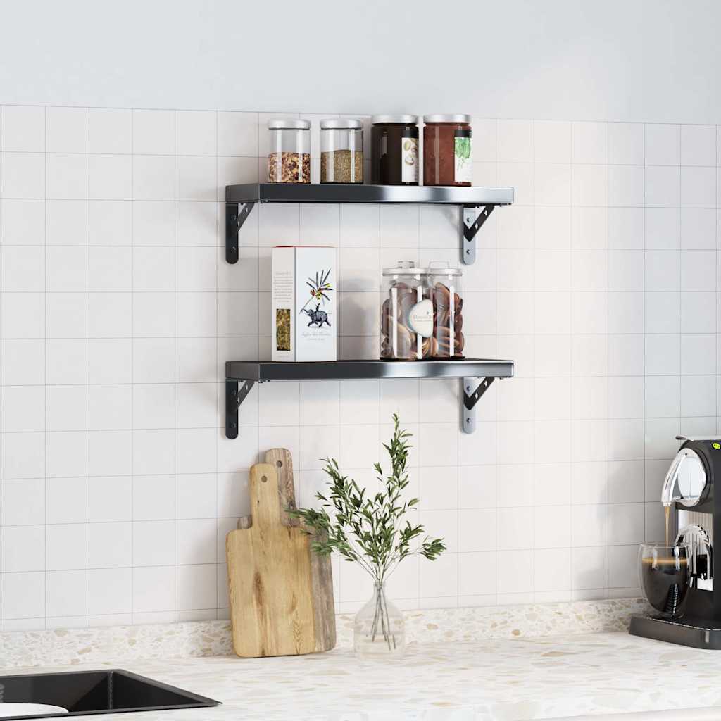 Plankdragers 4 st 15x2,5x11,5 cm roestvrijstaal zwart – afbeelding 4