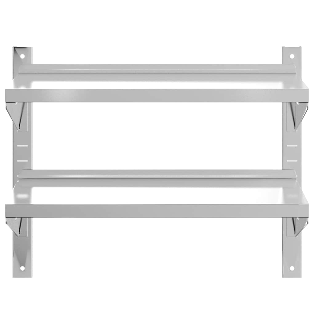 Wandschap 2-laags 75x40x60 cm roestvrijstaal zilverkleurig – afbeelding 5