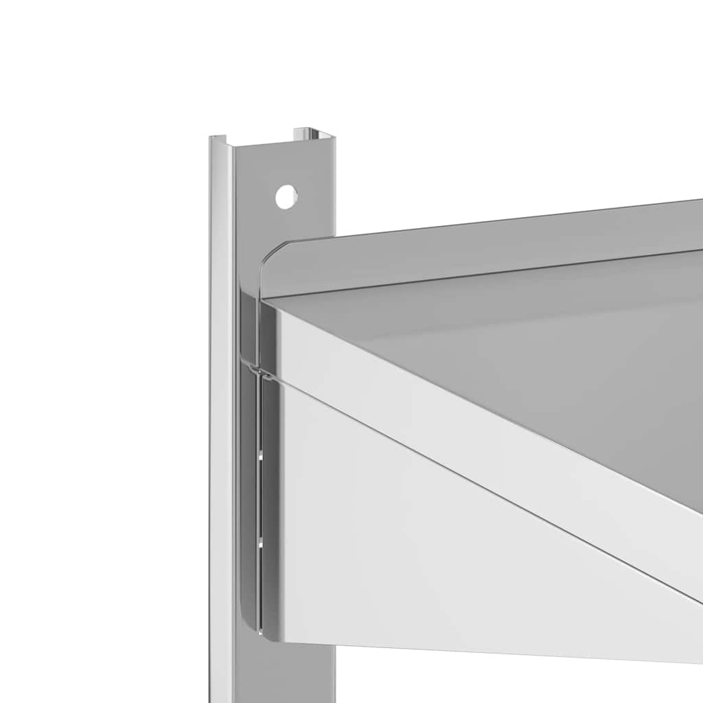 Wandschap 2-laags 75x40x60 cm roestvrijstaal zilverkleurig – afbeelding 8