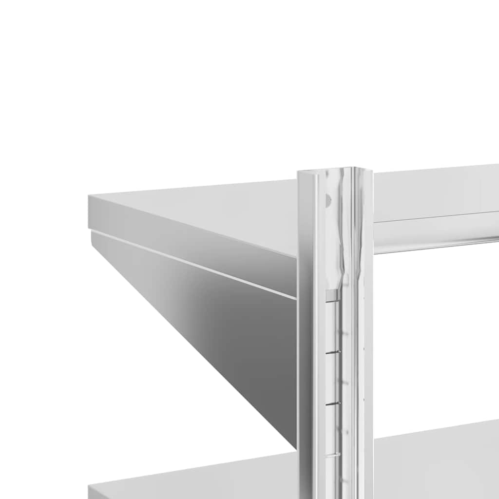 Wandschap 2-laags 75x40x60 cm roestvrijstaal zilverkleurig – afbeelding 9