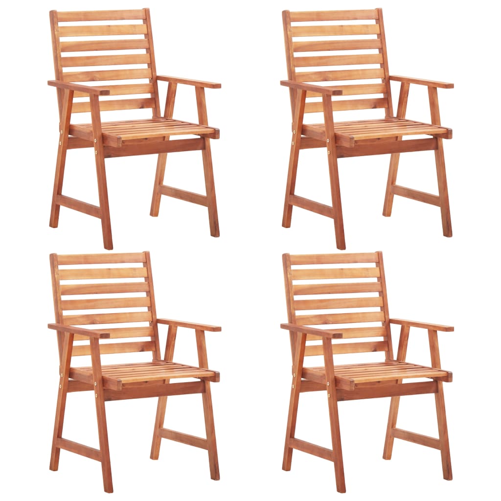 Tuinstoelen 4 st massief acaciahout – afbeelding 1