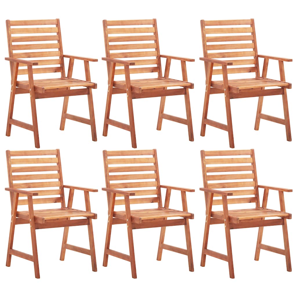 Tuinstoelen 6 st massief acaciahout