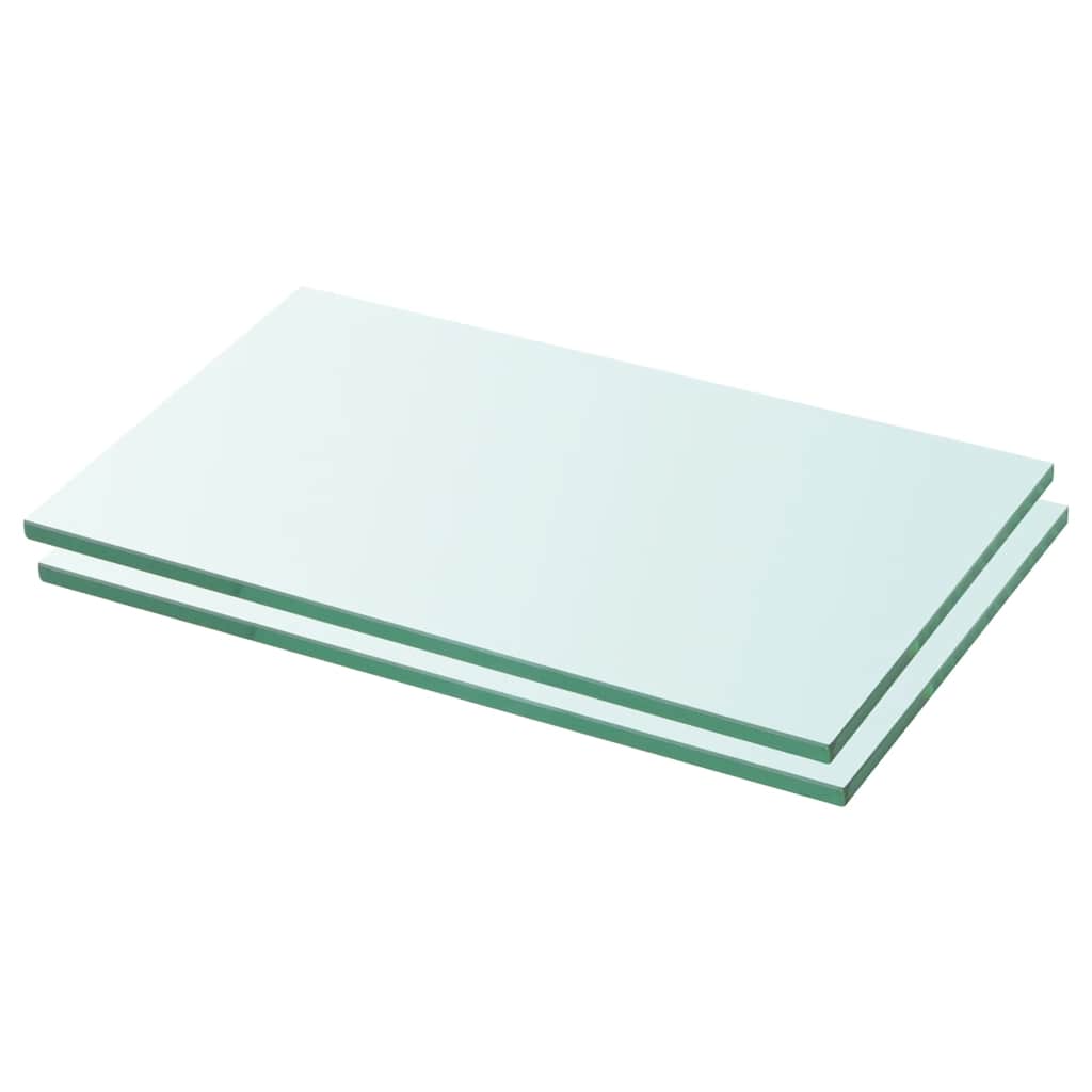Schappen 2 st 30x12 cm glas transparant