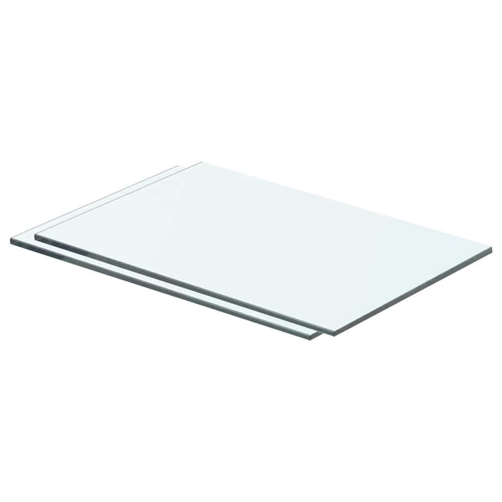 Schappen 2 st 40x20 cm glas transparant