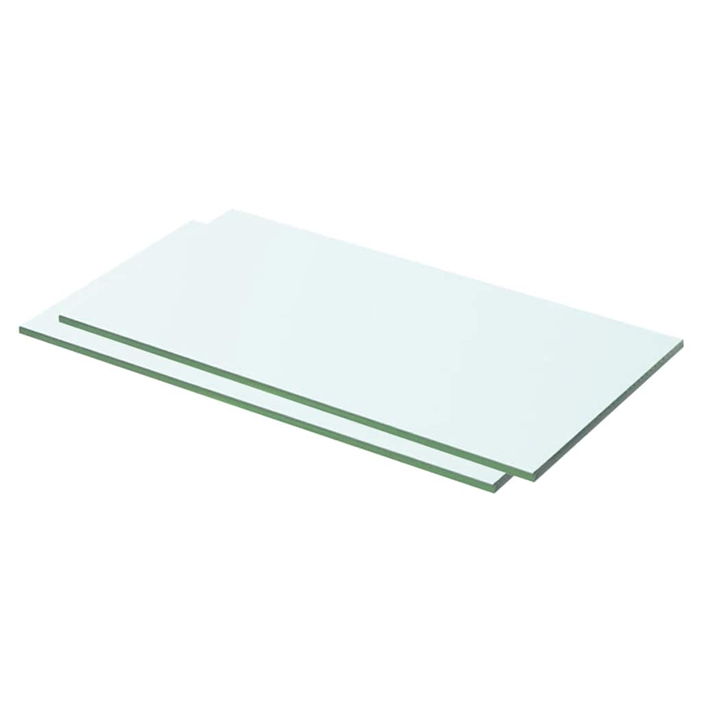 Schappen 2 st 50x20 cm glas transparant – afbeelding 1