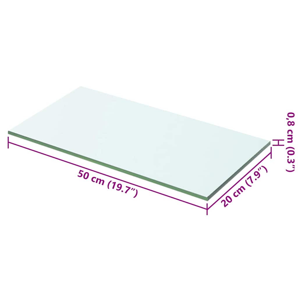 Schappen 2 st 50x20 cm glas transparant – afbeelding 4