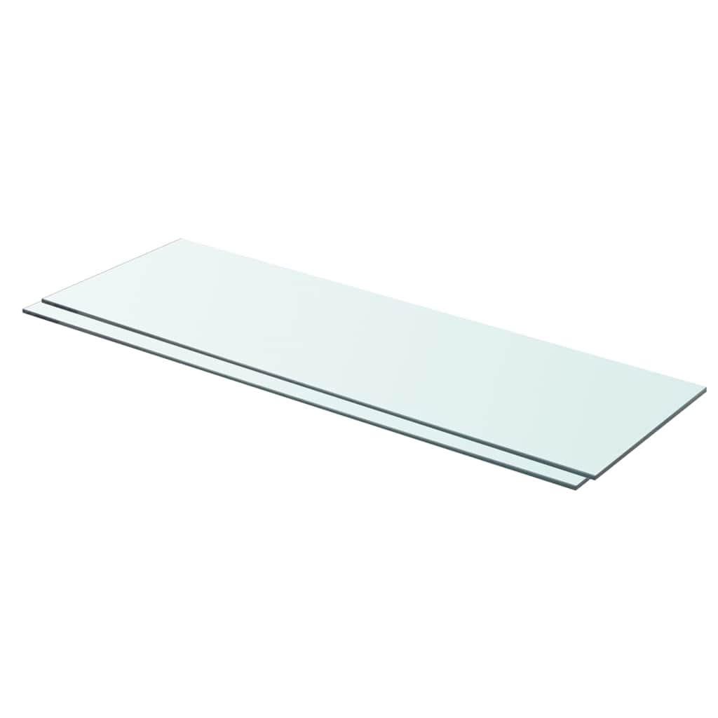 Schappen 2 st 80x25 cm glas transparant