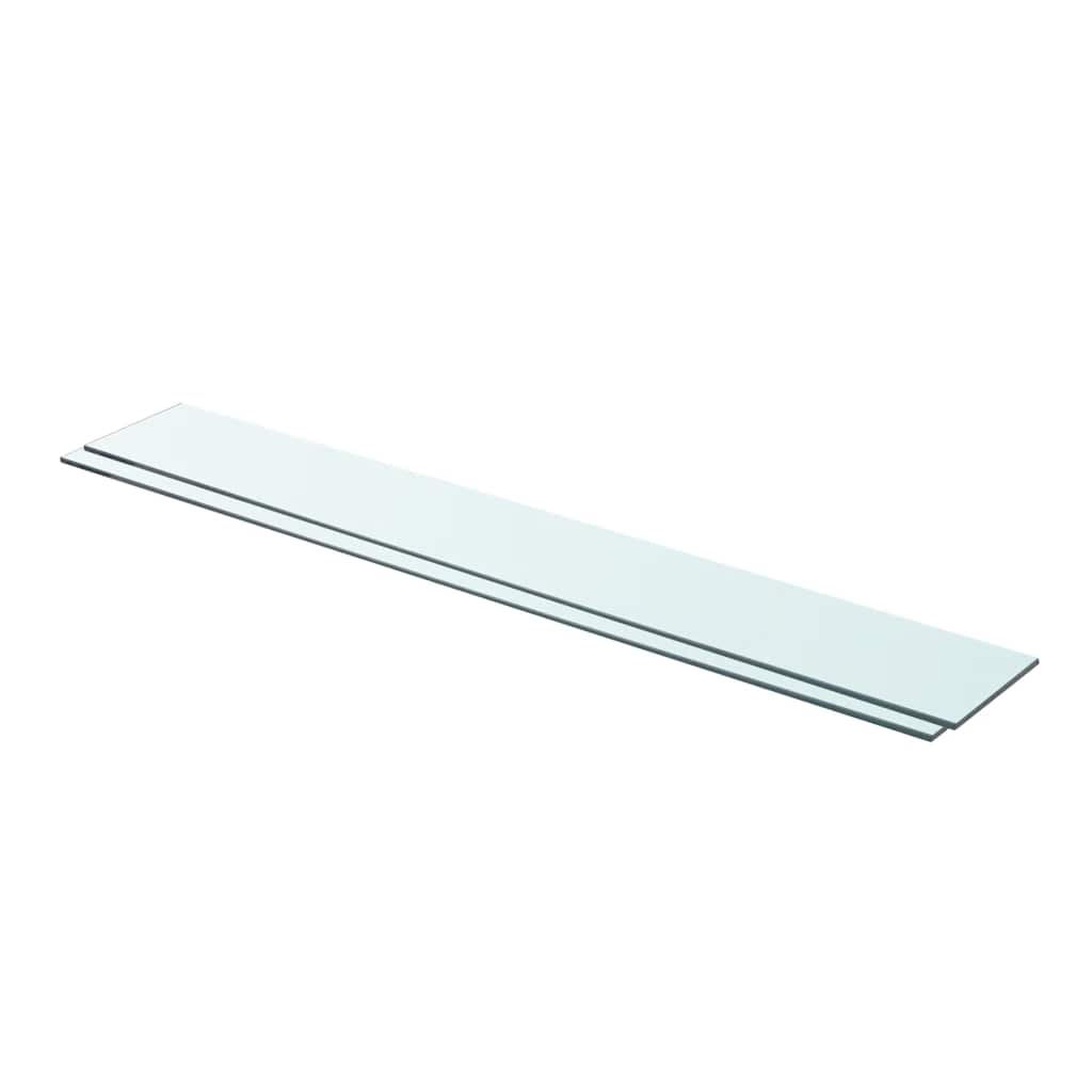 Schappen 2 st 90x12 cm glas transparant