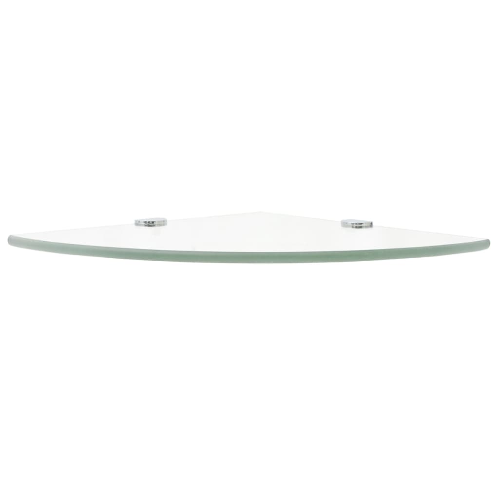 Hoekschappen 2 st met chromen dragers 35x35 cm glas transparant – afbeelding 4