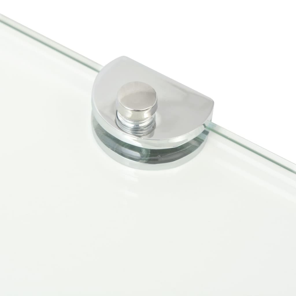 Hoekschappen 2 st met chromen dragers 35x35 cm glas transparant – afbeelding 6