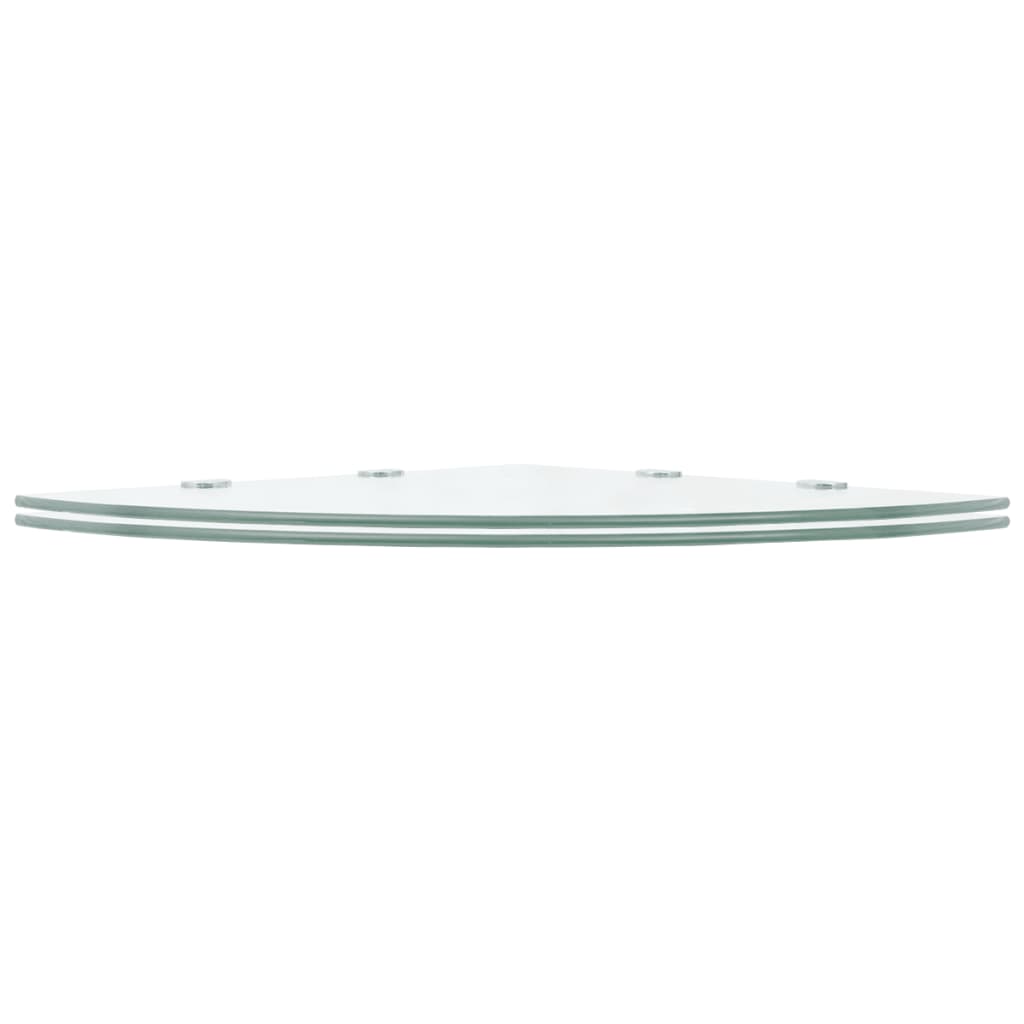 Hoekschappen 2 st met chromen dragers 45x45 cm glas transparant – afbeelding 2