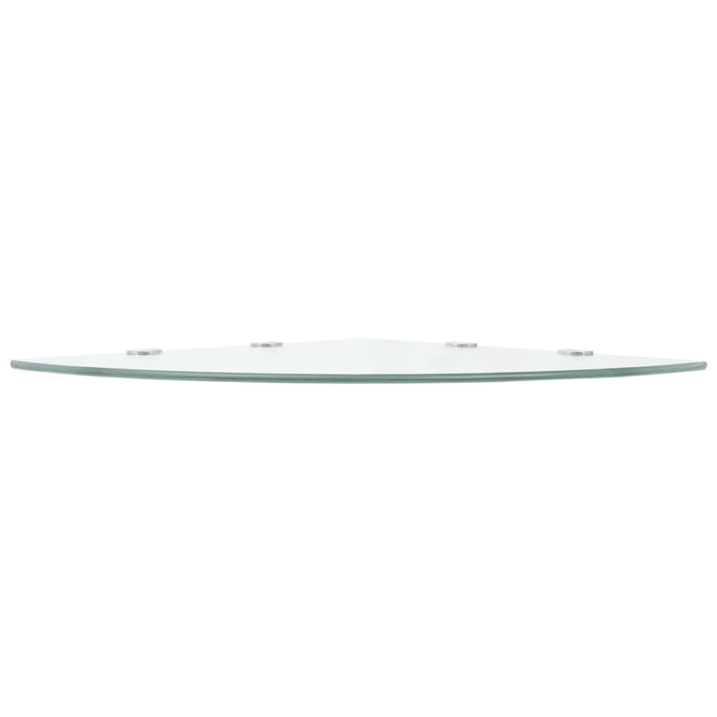 Hoekschappen 2 st met chromen dragers 45x45 cm glas transparant – afbeelding 4