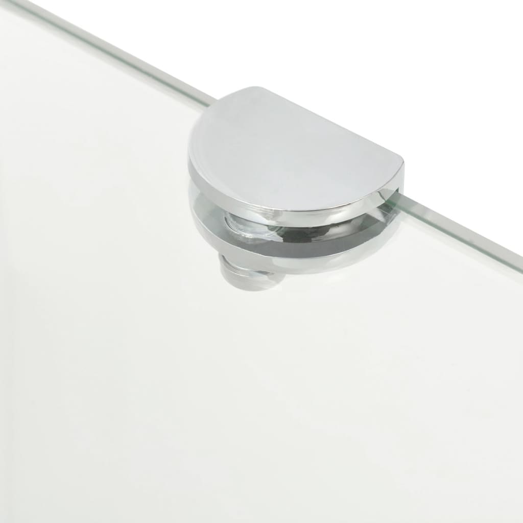 Hoekschappen 2 st met chromen dragers 45x45 cm glas transparant – afbeelding 5