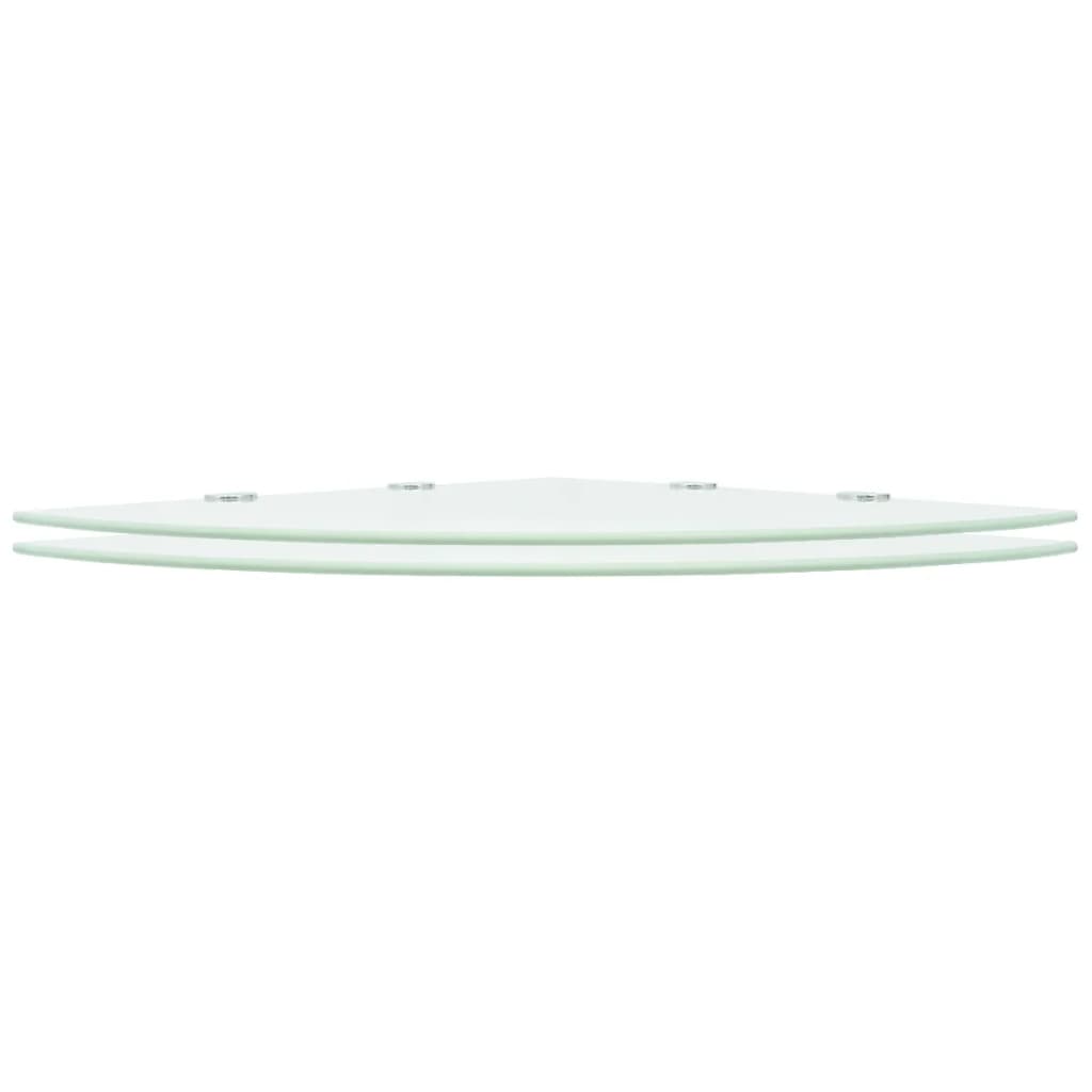 Hoekschappen 2 st met chromen dragers 45x45 cm glas wit – afbeelding 2