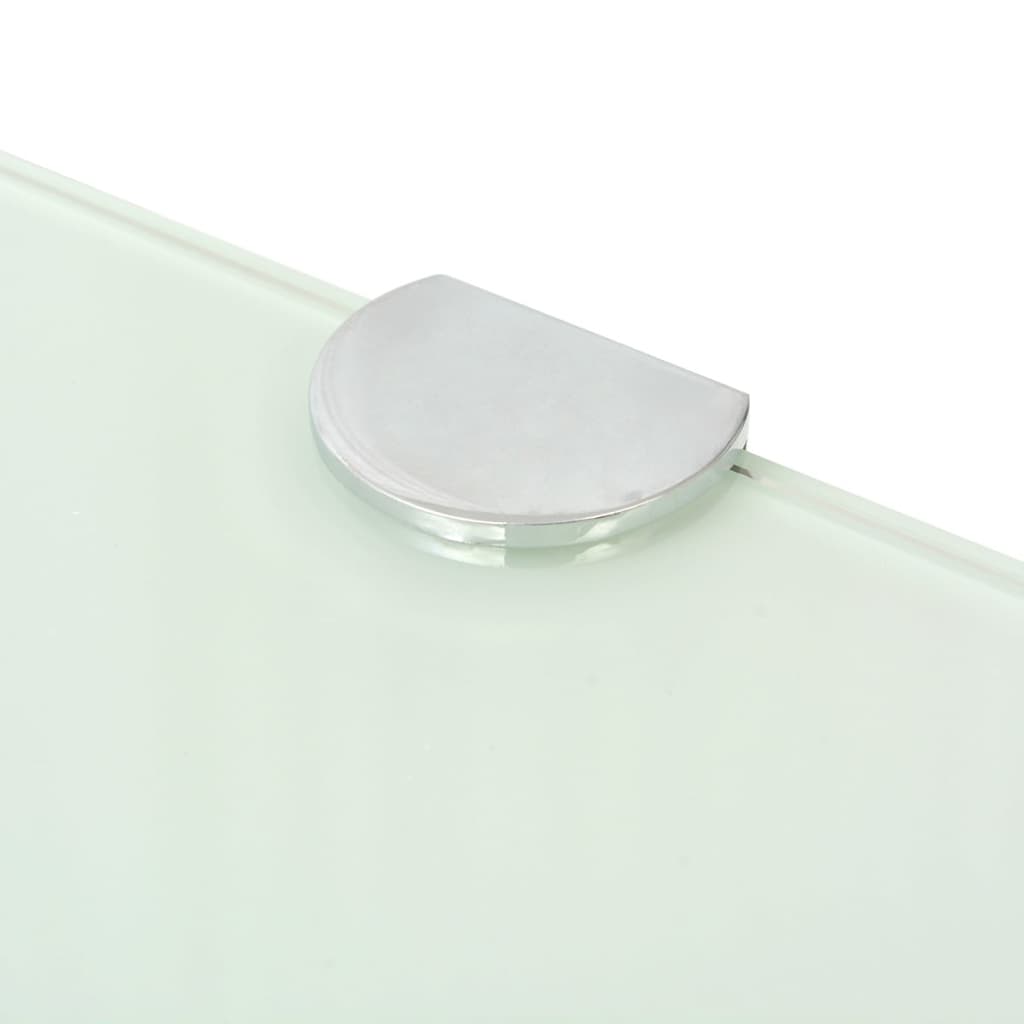 Hoekschappen 2 st met chromen dragers 45x45 cm glas wit – afbeelding 5