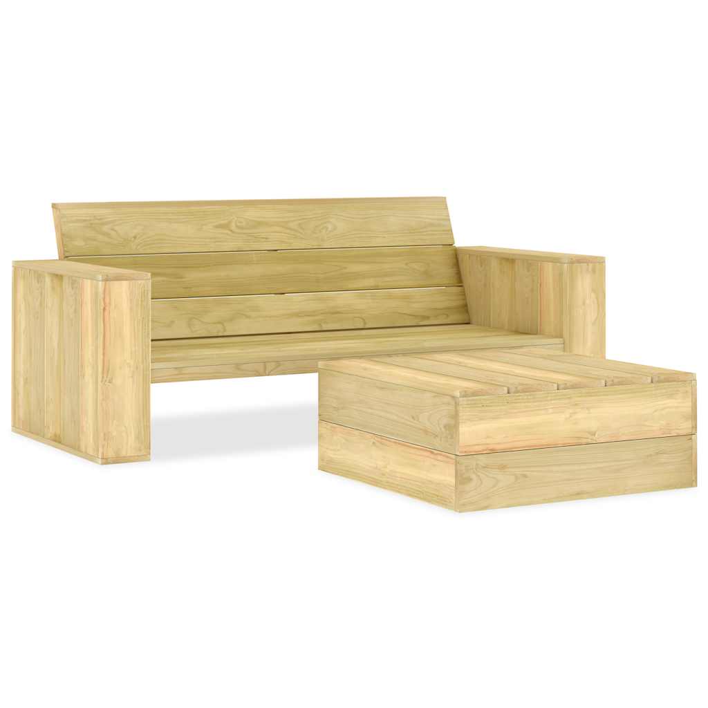 2-delige Loungeset geïmpregneerd grenenhout – afbeelding 1