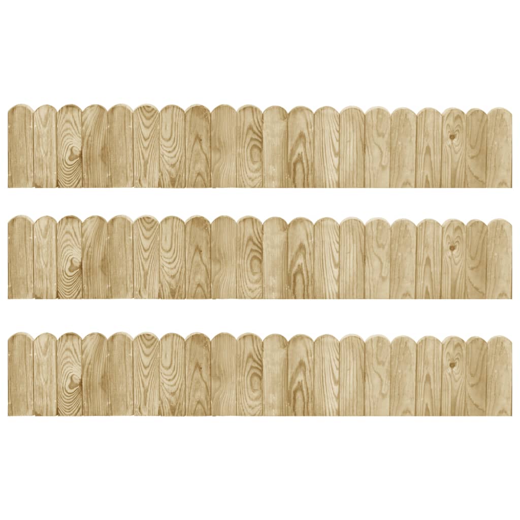 Gazonranden 3 st 120 cm geïmpregneerd grenenhout