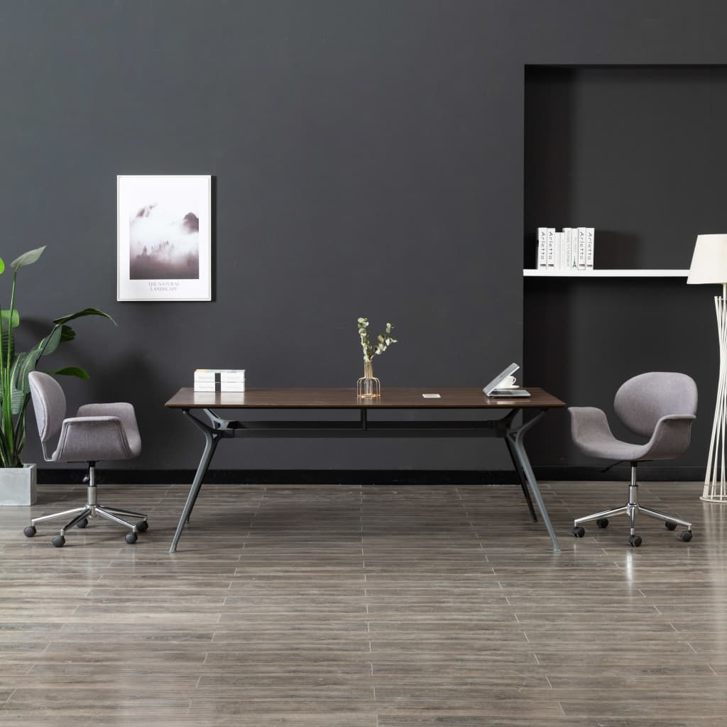 Eetkamerstoelen draaibaar 2 st stof grijs