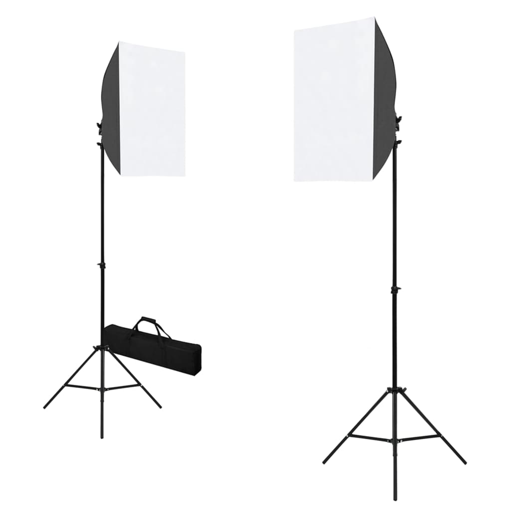 Fotostudioset met softboxlampen en achtergrond – afbeelding 2