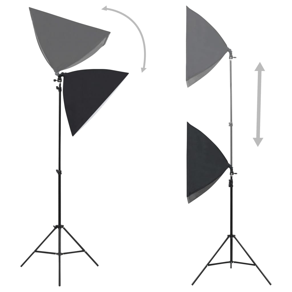 Fotostudioset met softboxlampen en achtergrond – afbeelding 3