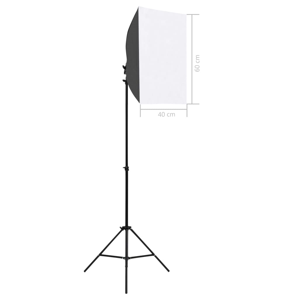 Fotostudioset met softboxlampen en achtergrond – afbeelding 4