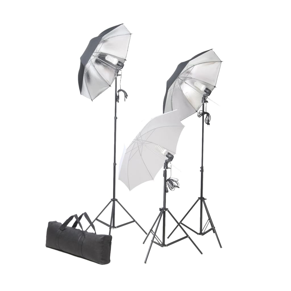 Fotostudioset met verlichtingsset en achtergrond – afbeelding 3