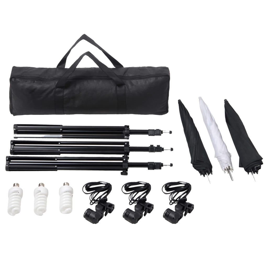 Fotostudioset met verlichtingsset en achtergrond – afbeelding 5