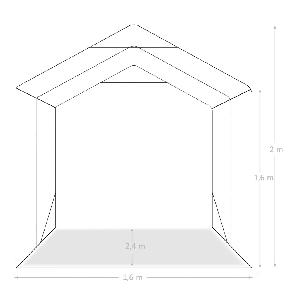 Garagetent 1,6x2,4 m PVC groen – afbeelding 10