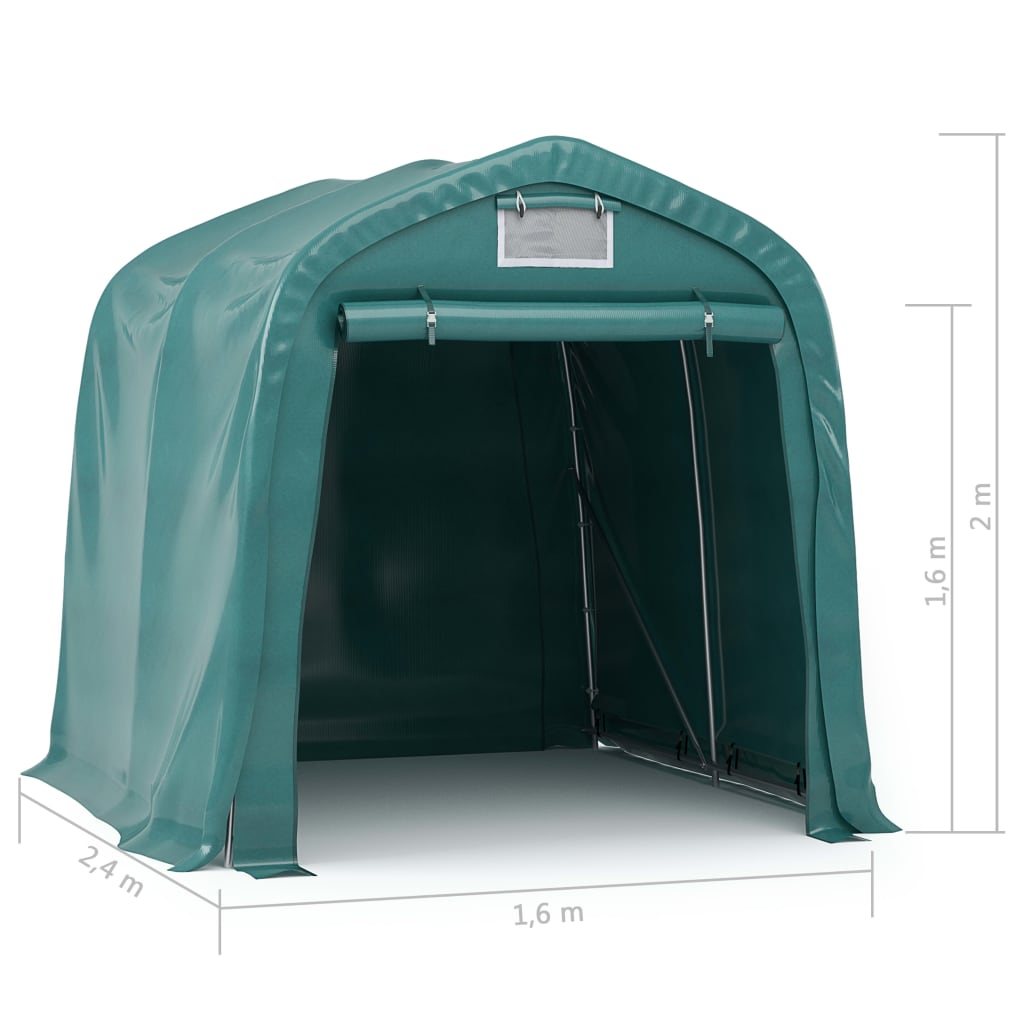 Garagetent 1,6x2,4 m PVC groen – afbeelding 11