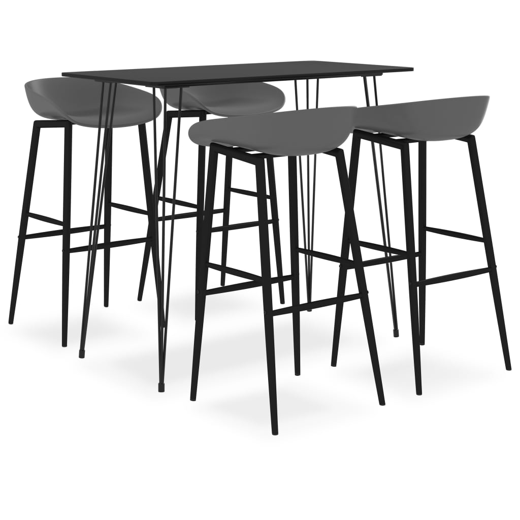 5-delige Barset zwart en grijs