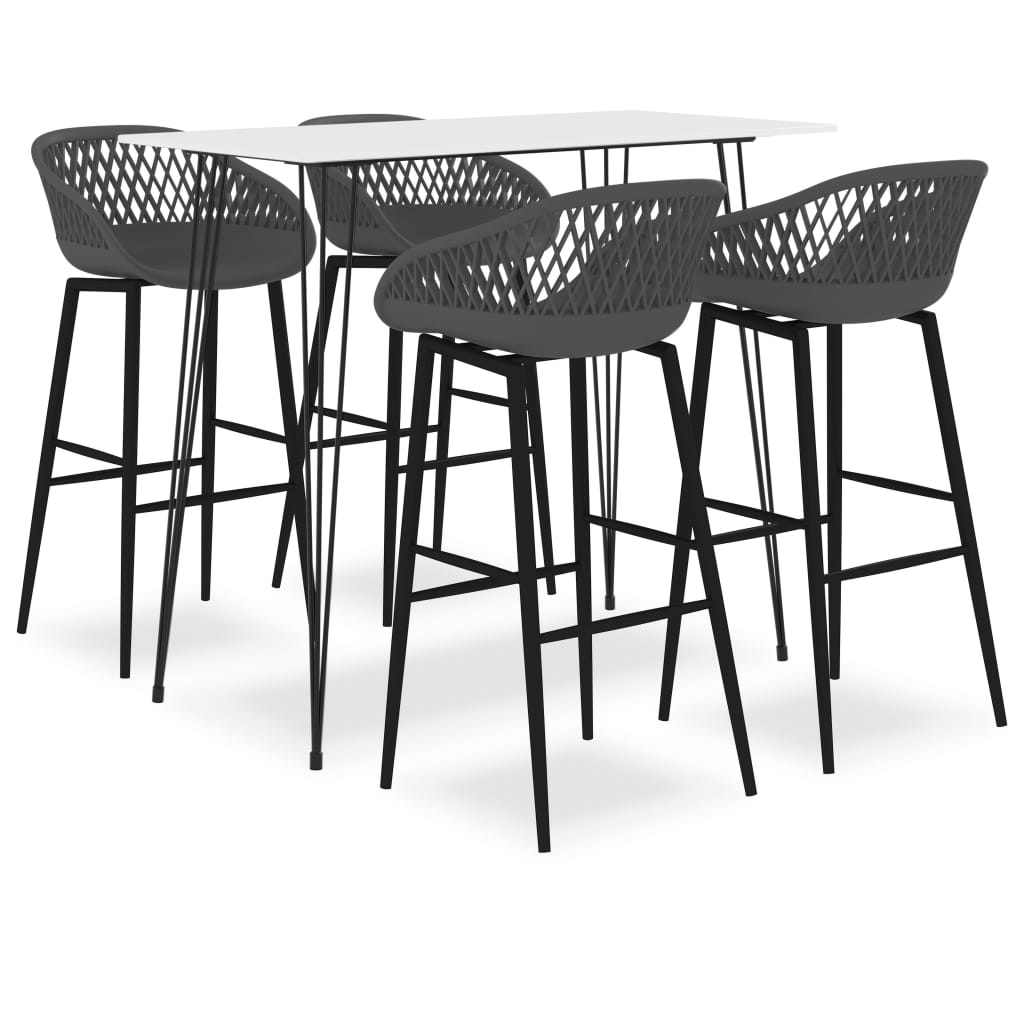 5-delige Barset wit en grijs