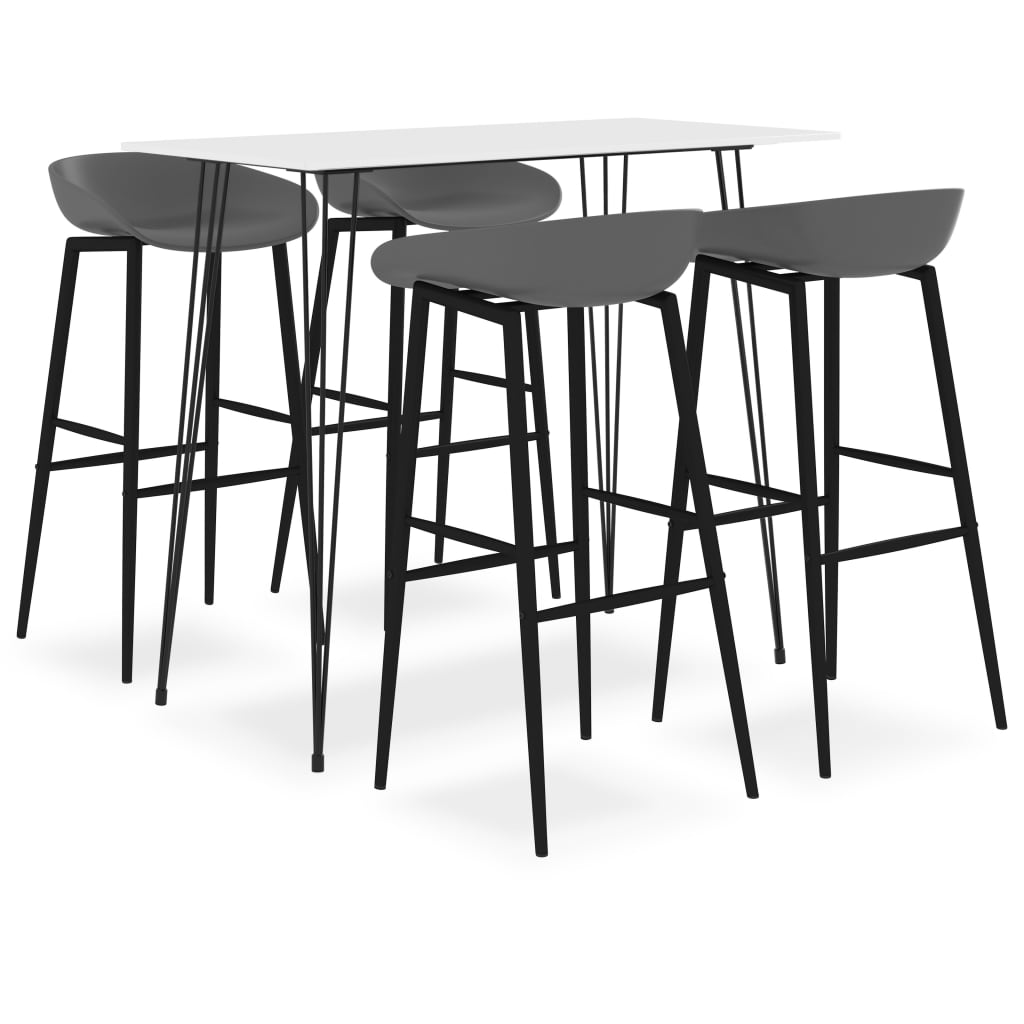 5-delige Barset wit en grijs