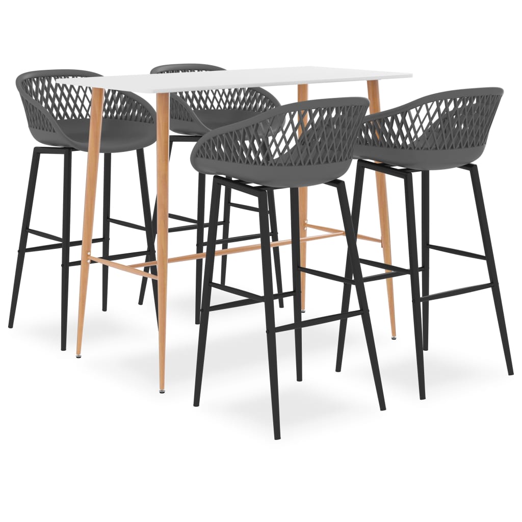5-delige Barset wit en grijs – afbeelding 1