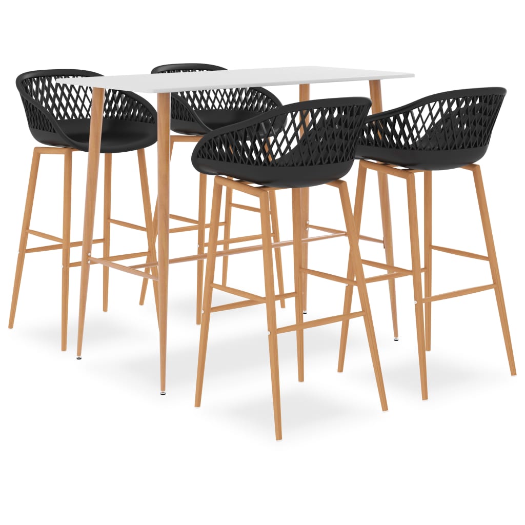 5-delige Barset wit en zwart