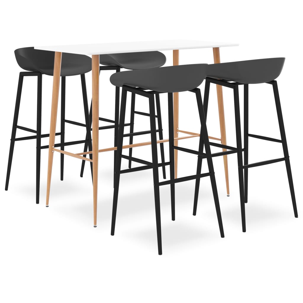 5-delige Barset wit en grijs