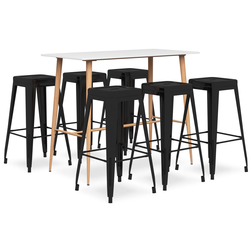 7-delige Barset wit en zwart
