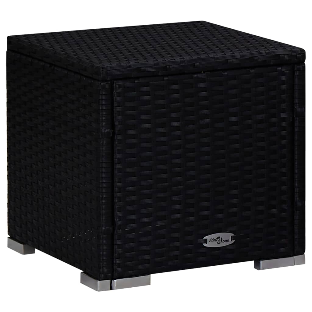 3-delige Ligbeddenset met theetafel poly rattan zwart – afbeelding 7