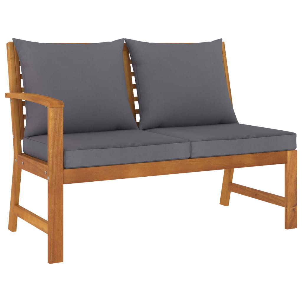 4-delige Loungeset met kussens massief acaciahout – afbeelding 4