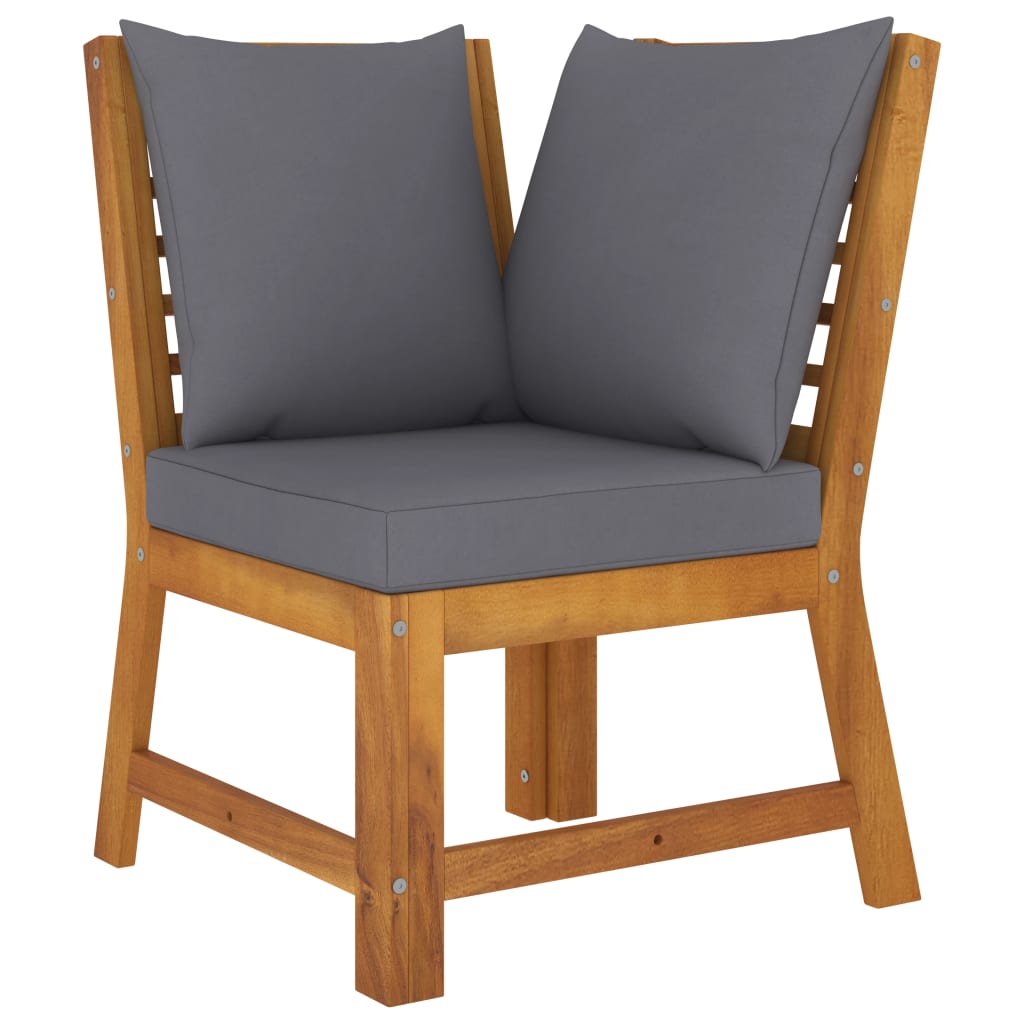 4-delige Loungeset met kussens massief acaciahout – afbeelding 5