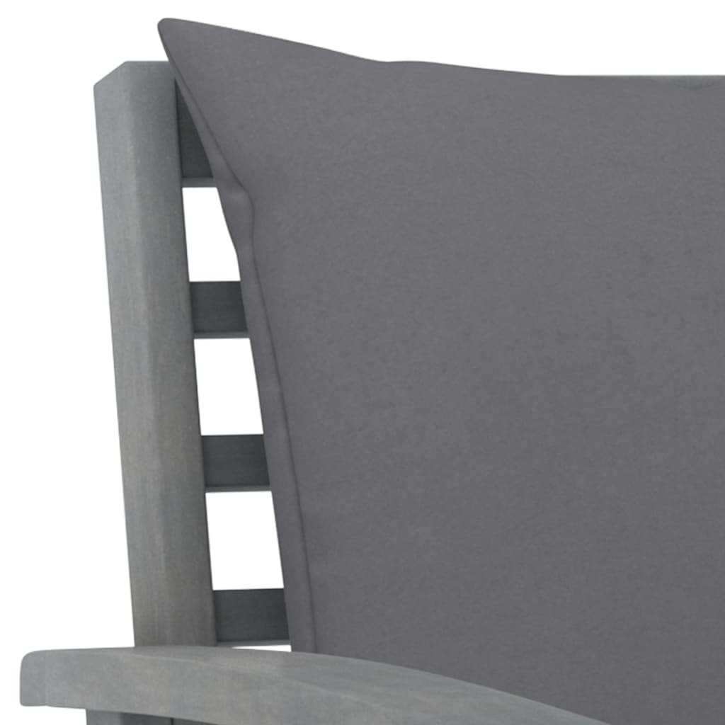 5-delige Loungeset met kussens massief acaciahout grijs – afbeelding 5