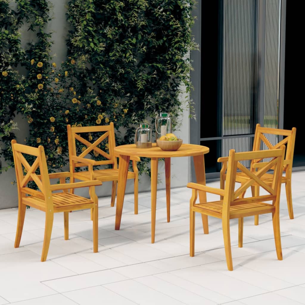 5-delige Tuinset massief acaciahout – afbeelding 1