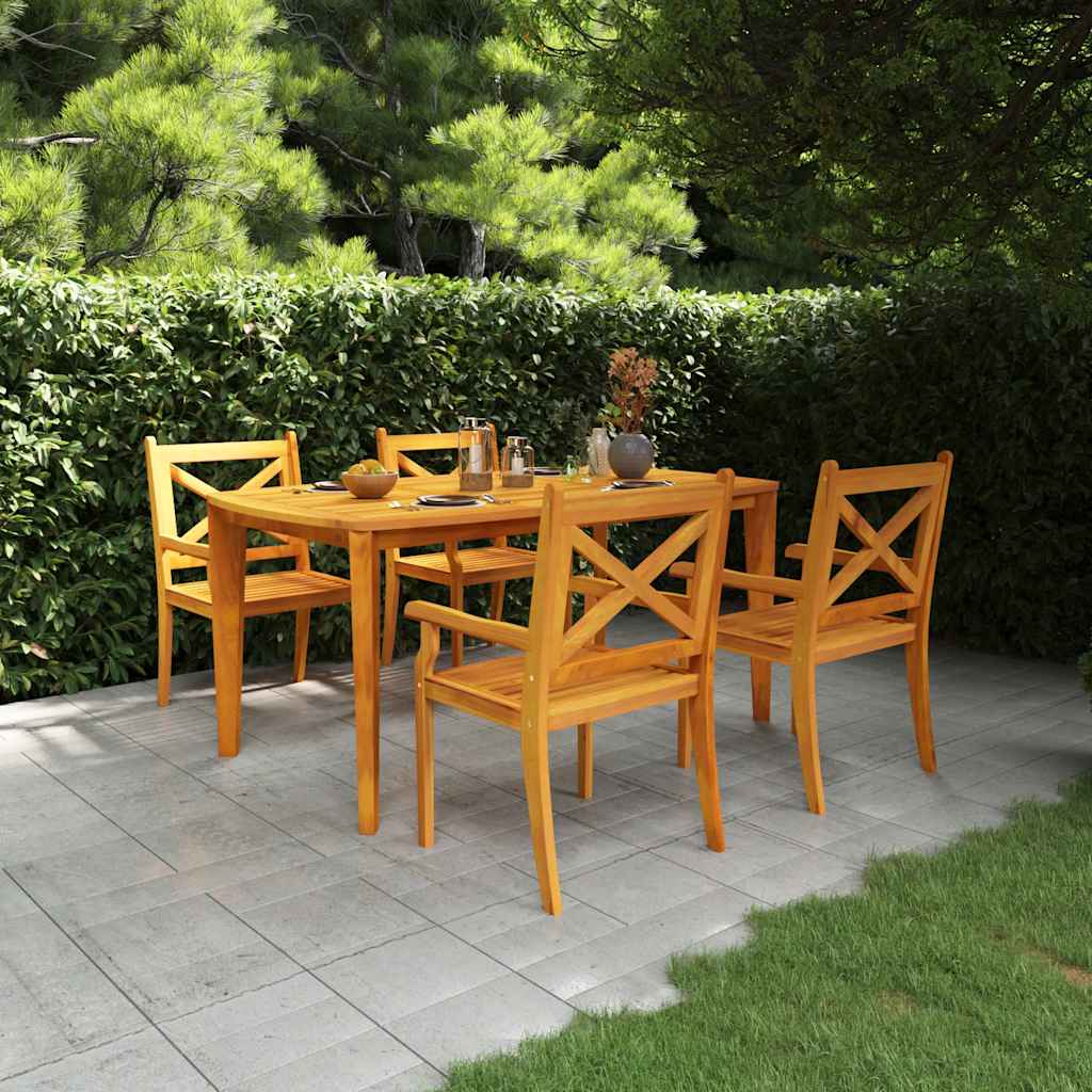 5-delige Tuinset massief acaciahout – afbeelding 1