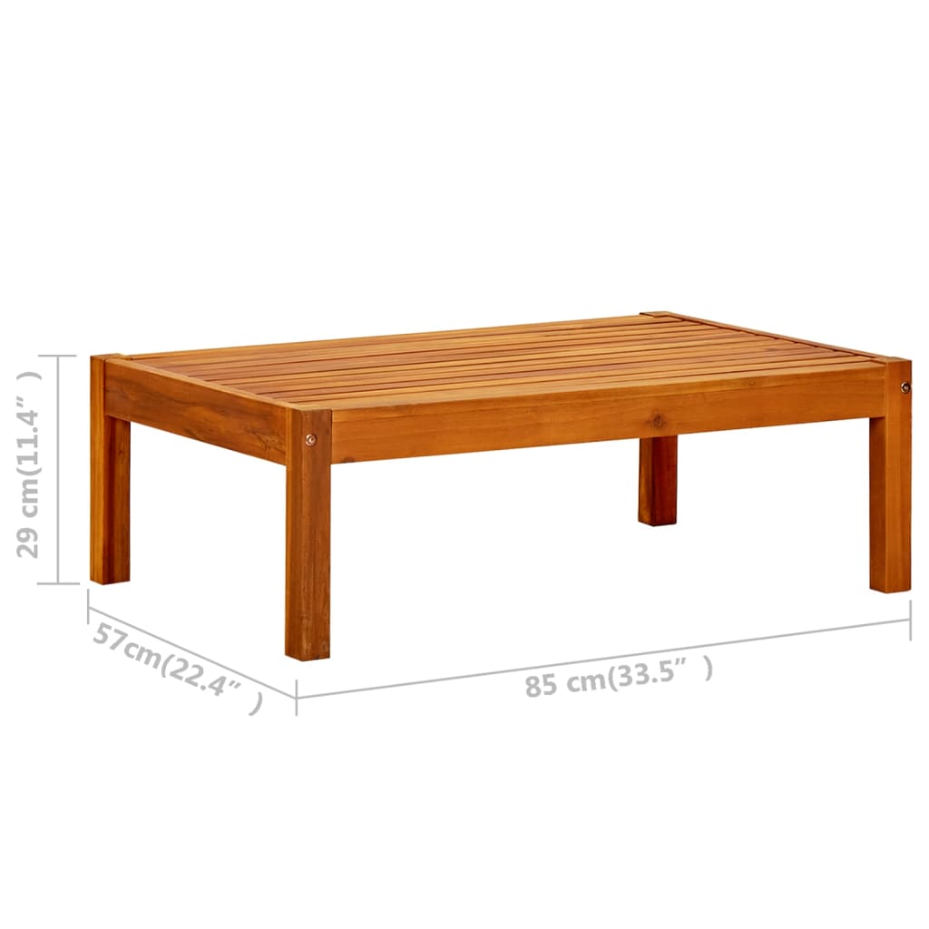 Tuinbank met tafel en voetenbanken massief acaciahout – afbeelding 11