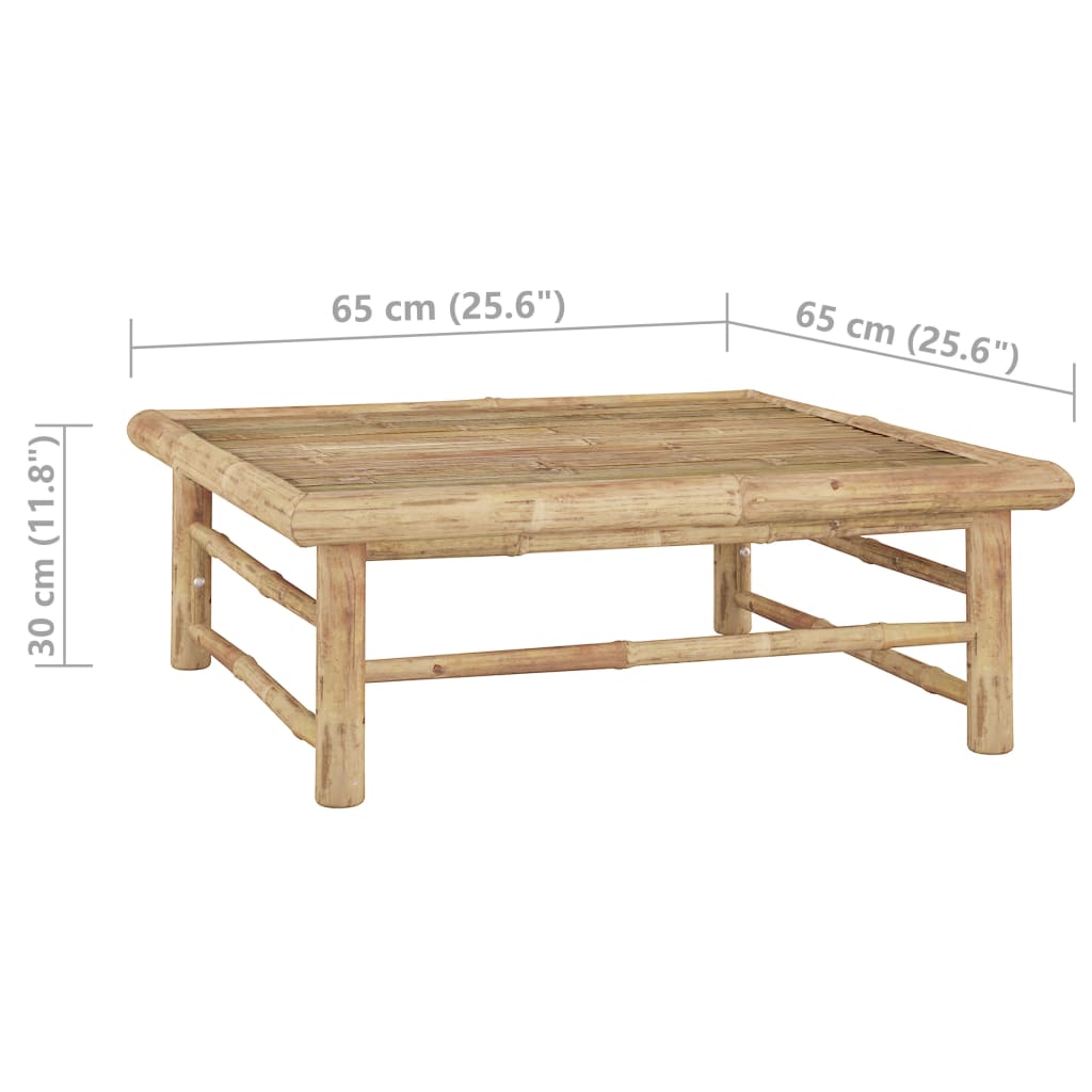 6-delige Loungeset met donkergrijze kussens bamboe – afbeelding 12