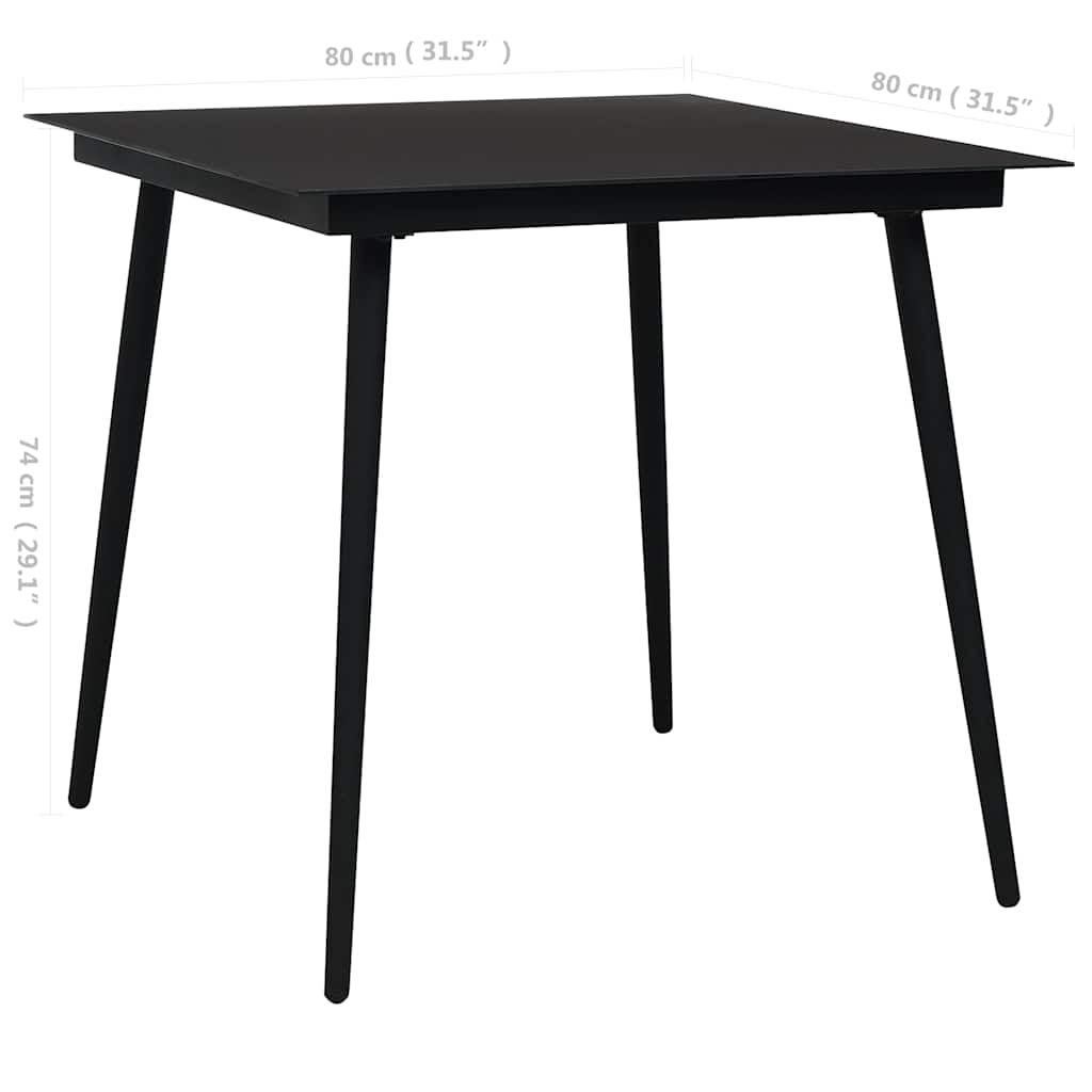 3-delige Tuinset katoenen touw en staal zwart – afbeelding 10