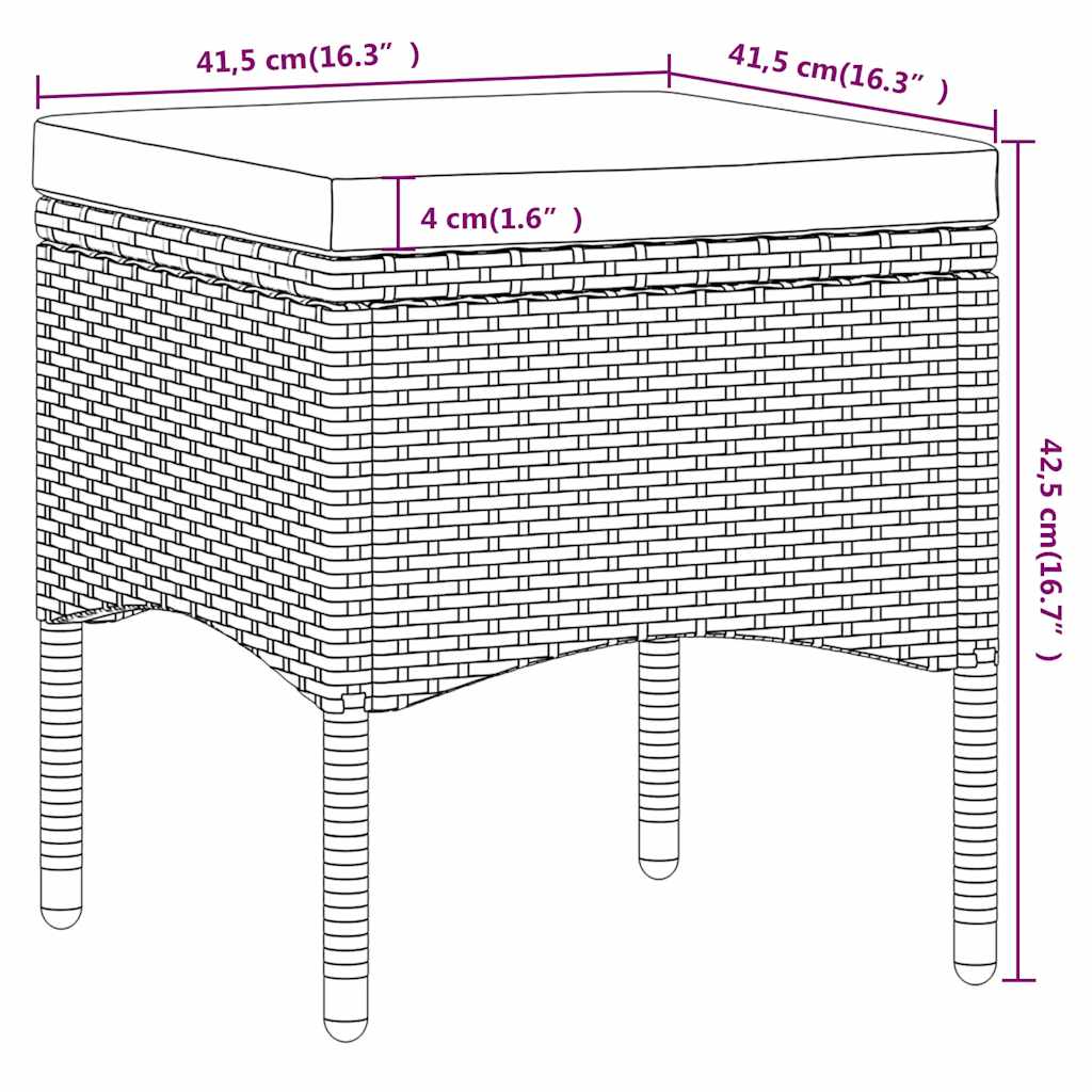 5-delige Tuinset poly rattan en massief acaciahout zwart – afbeelding 11