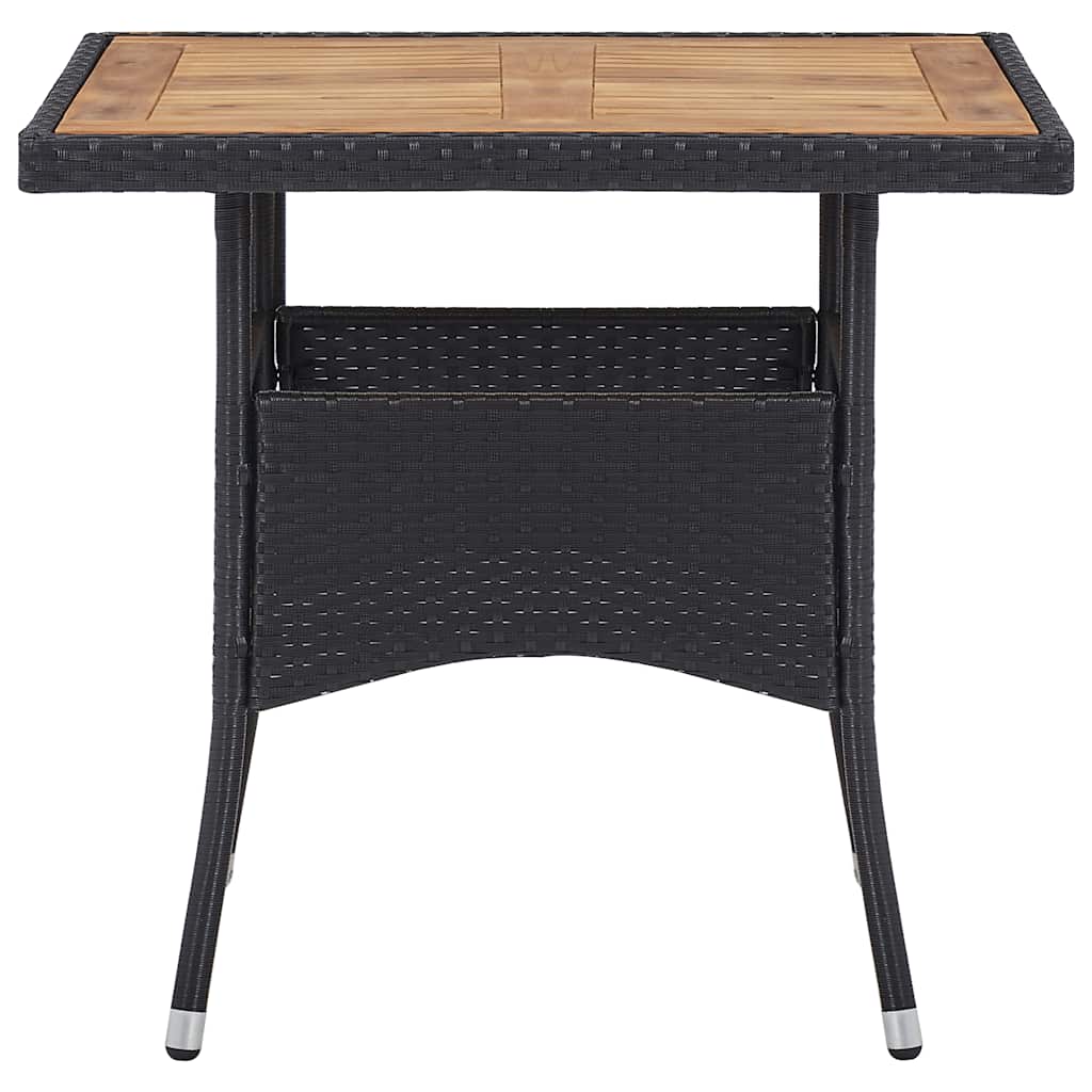 5-delige Tuinset poly rattan en massief acaciahout zwart – afbeelding 4