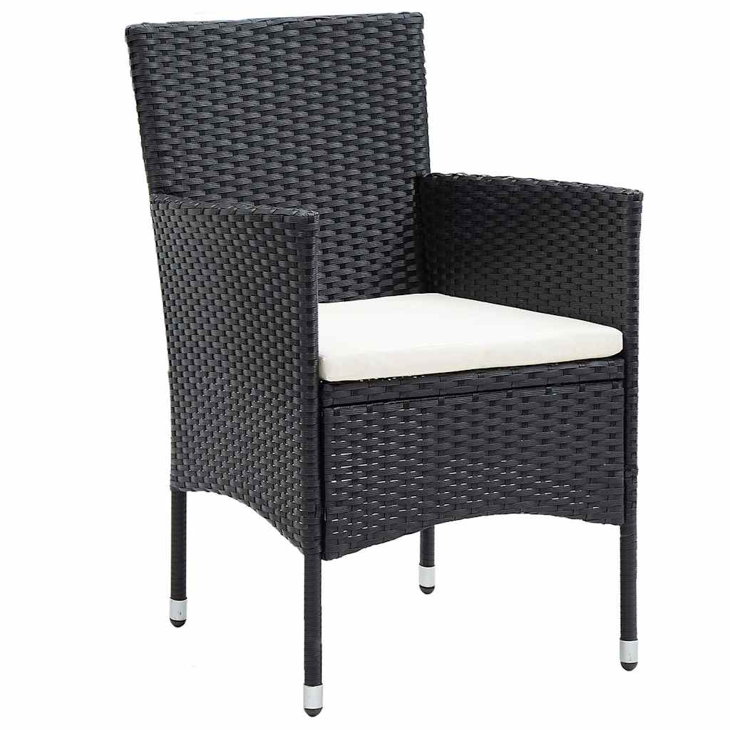 5-delige Tuinset poly rattan en massief acaciahout zwart – afbeelding 5