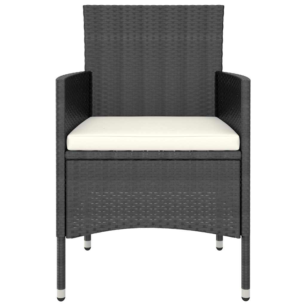 5-delige Tuinset poly rattan en massief acaciahout zwart – afbeelding 6